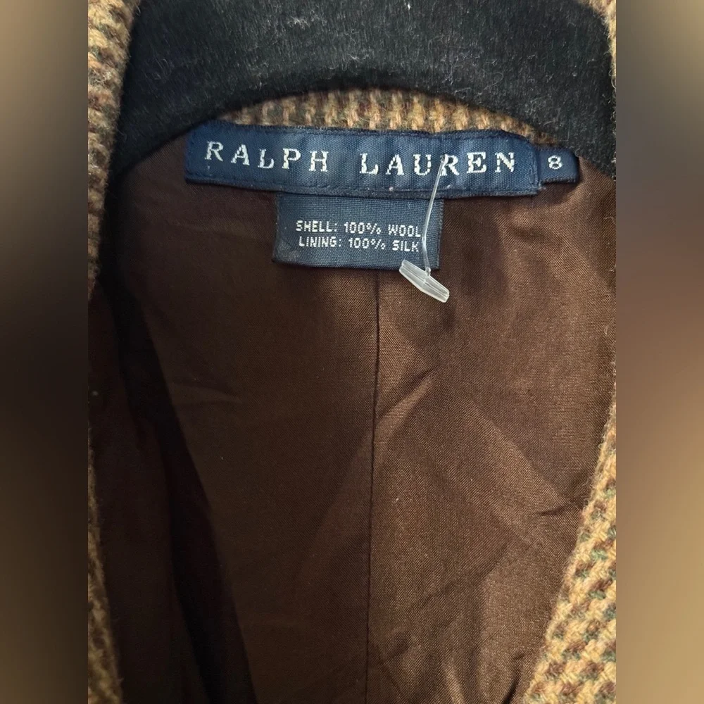 Ralph Lauren Blue Label Vintage Wool Dark Academia Tweed Lined Midi Dress Sz 8 - Picture 5 of 8